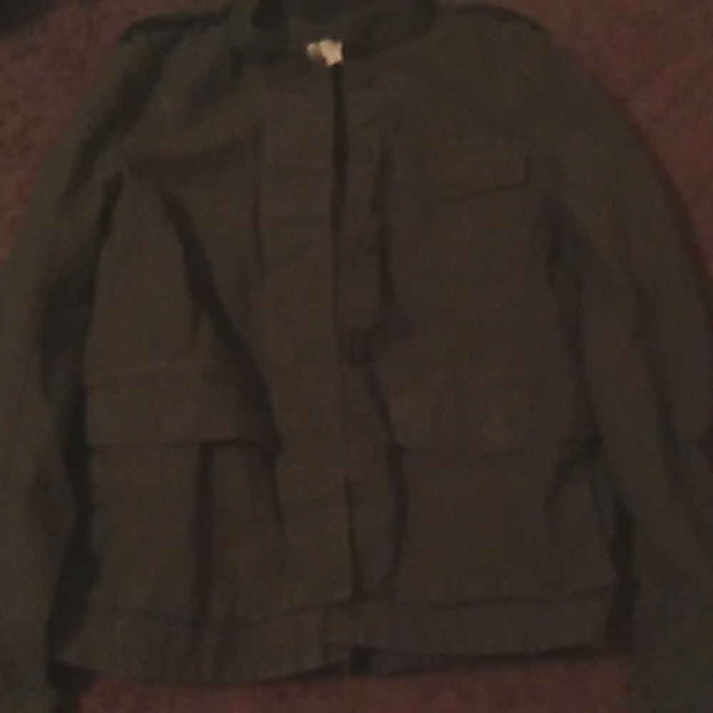 H&M Army Green Denim Utility Jacket